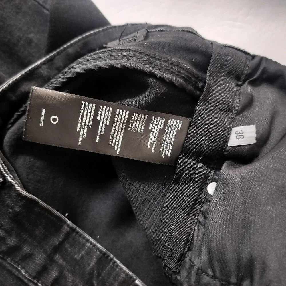 Amiri Mens Distressed Logo Denim Jeans Black Ripped Slim Fit‎ Streetwear 36x34